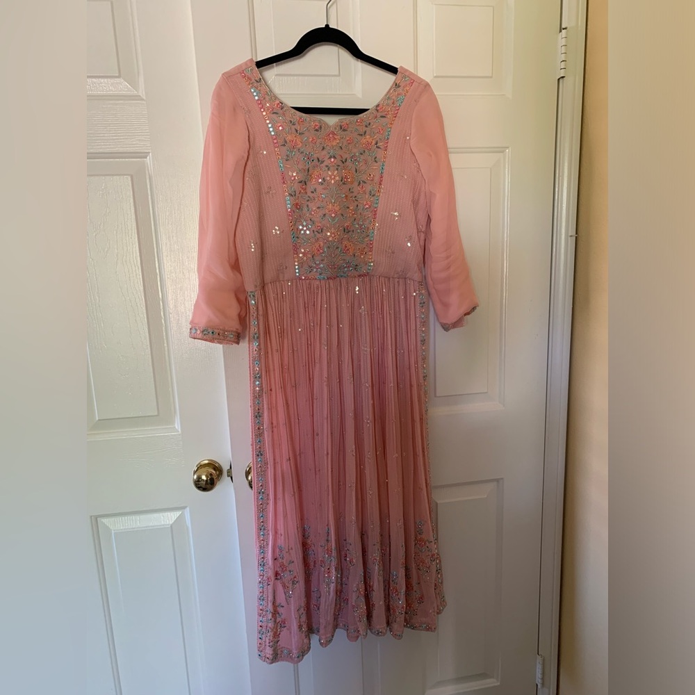 Pink Shalwar With Palazzo Pants